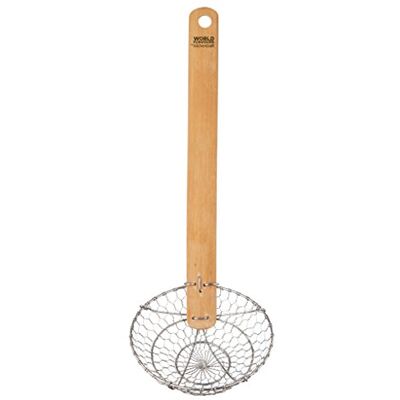 KitchenCraft World of Flavours Čínská naběračka na pěnu s rukojetí z bambusového dřeva 33 cm dlouhá nerezová ocel naběračka na polévku drátěné pletivo KitchenCraft World of Flavours Čínská naběračka na pěnu s rukojetí z bambusového dřeva 33 cm dlouhá nerezová ocel naběračka na polévku drátěné pletivo