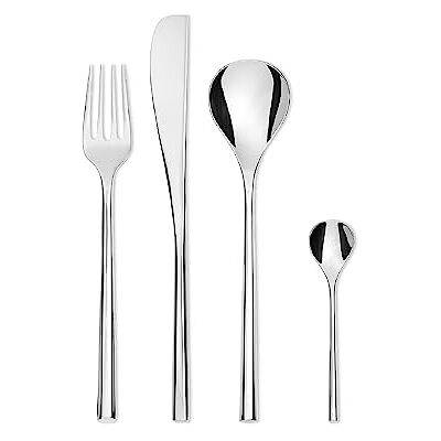 Alessi TI04S24 MU Besteckgarnitur 24-er teilig bestehend aus 6 Tafellöffel, Messer, Gabel und 6 Kaffeelöffel Alessi TI04S24 MU Besteckgarnitur 24-er teilig bestehend aus 6 Tafellöffel, Messer, Gabel und 6 Kaffeelöffel