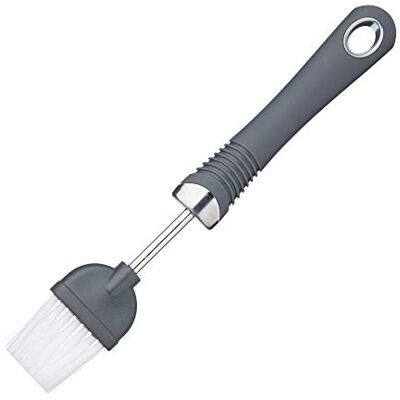 KitchenCraft Teigpinsel, Öl Pinsel mit Komfortgriff, Backpinsel Nylon zum Bestreichen von Backwaren und Braten, mit Öse zum Aufhängen, Grau, Nylon, 21 cm KitchenCraft Teigpinsel, Öl Pinsel mit Komfortgriff, Backpinsel Nylon zum Bestreichen von Backwaren und Braten, mit Öse zum Aufhängen, Grau, Nylon, 21 cm