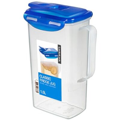LocknLock Konvička na šťávu CLASSIC s víkem a rukojetí 1,5 l 16,5 × 9,7 × 22,7 cm konvice na mléko odolná vůči vodě a vzduchu s víkem bez BPA karafa dvířka ledničky Džbán z plastu LocknLock Konvička na šťávu CLASSIC s víkem a rukojetí 1,5 l 16,5 × 9,7 × 22,7 cm konvice na mléko odolná vůči vodě a vzduchu s víkem bez BPA karafa dvířka ledničky Džbán z plastu