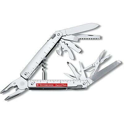 Victorinox Multifunkční nástroj, Swiss Tool X Plus Ratchet, Multitool, nástroj na tašky, 40 funkcí, kombinované špičaté kleště, zajišťovací čepel Victorinox Multifunkční nástroj, Swiss Tool X Plus Ratchet, Multitool, nástroj na tašky, 40 funkcí, kombinované špičaté kleště, zajišťovací čepel