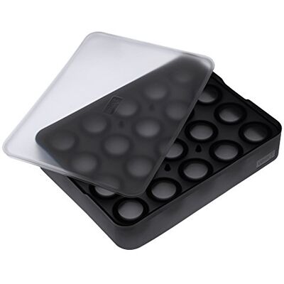 Lurch 240725 Ice Former Balls/Výrobník ledu ze 100% platiny silikonu bez BPA s víkem pro 20 ledových koulí (ø 3 cm), černá, 3,5 x 15,5 x 20,5 cm Lurch 240725 Ice Former Balls/Výrobník ledu ze 100% platiny silikonu bez BPA s víkem pro 20 ledových koulí (ø 3 cm), černá, 3,5 x 15,5 x 20,5 cm