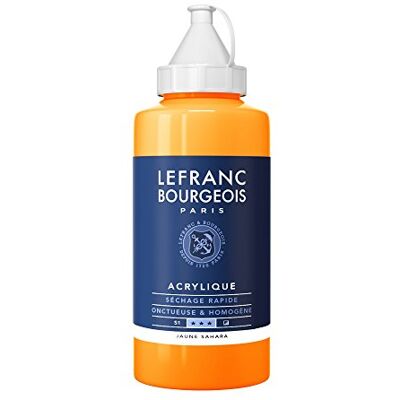 Lefranc Bourgeois 300441 Fine akrylová barva Saharská žlutá, 750ml láhev, krémová akrylová barva na vodní bázi, rychleschnoucí, stálá na světle, voděodolná Lefranc Bourgeois 300441 Fine akrylová barva Saharská žlutá, 750ml láhev, krémová akrylová barva na vodní bázi, rychleschnoucí, stálá na světle, voděodolná