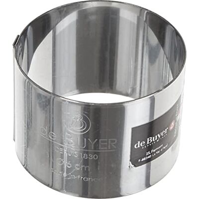 DE BUYER Kulatý dortový kroužek z ušlechtilé oceli průměr 6 cm, výška 4,5 cm 3989. 06, stříbrný DE BUYER Kulatý dortový kroužek z ušlechtilé oceli průměr 6 cm, výška 4,5 cm 3989. 06, stříbrný