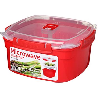 Sistema Nádoba na vaření v páře , plast, do mikrovlnné trouby, nádoba na potraviny, červená, medium Sistema Nádoba na vaření v páře , plast, do mikrovlnné trouby, nádoba na potraviny, červená, medium