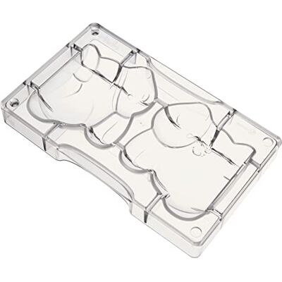 Decora , 0050107 Čokoládový zajíček z polykarbonátu 94 x 80 mm, ideální pro lesklou a křupavou čokoládu, profesionální design, Made in Italy, průhledný Decora , 0050107 Čokoládový zajíček z polykarbonátu 94 x 80 mm, ideální pro lesklou a křupavou čokoládu, profesionální design, Made in Italy, průhledný