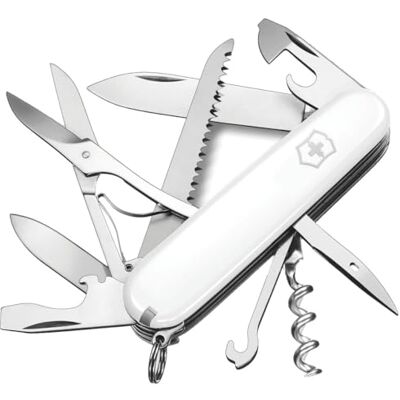 Victorinox Švýcarský kapesní nůž Huntsman, Multitool, Swiss Army nůž s 15 funkcemi, čepel, vývrtka, otvírák na konzervy, skládací krabička, bílý Victorinox Švýcarský kapesní nůž Huntsman, Multitool, Swiss Army nůž s 15 funkcemi, čepel, vývrtka, otvírák na konzervy, skládací krabička, bílý