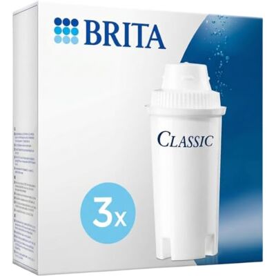 Brita Filtrační patrony Classic v balení 3 filtrační patrony pro starší vodní filtry ke snížení vápna, chloru a látek, které zhoršují chuť vody z vodovodu Brita Filtrační patrony Classic v balení 3 filtrační patrony pro starší vodní filtry ke snížení vápna, chloru a látek, které zhoršují chuť vody z vodovodu