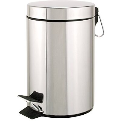 Axentia Treteimer in Silber, 5 Liter Kosmetikeimer für Küche & Bad, Abfalleimer aus rostfreiem Edelstahl, Badezimmereimer mit Deckel & Pedal, Mülleimer mit Kunststoffeinsatz Axentia Treteimer in Silber, 5 Liter Kosmetikeimer für Küche & Bad, Abfalleimer aus rostfreiem Edelstahl, Badezimmereimer mit Deckel & Pedal, Mülleimer mit Kunststoffeinsatz