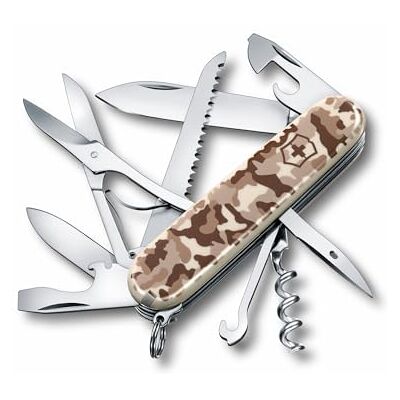 Victorinox Švýcarský kapesní nůž Huntsman, Multitool, Swiss Army Knife s 15 funkcemi, čepel, vývrtka, otvírák na konzervy, skládací krabička, Desert Camouflage Victorinox Švýcarský kapesní nůž Huntsman, Multitool, Swiss Army Knife s 15 funkcemi, čepel, vývrtka, otvírák na konzervy, skládací krabička, Desert Camouflage