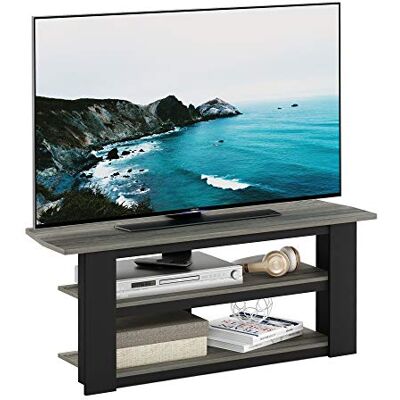 Furinno Parsons televizní zábavní centrum se 3 patry, dřevo, dub šedá/černá, 34,04 x 34,04 x 41,91 cm Furinno Parsons televizní zábavní centrum se 3 patry, dřevo, dub šedá/černá, 34,04 x 34,04 x 41,91 cm