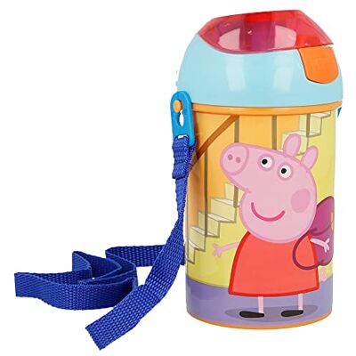 Stor 450ML POPUP Robot láhev Peppa Pig, růžová/modrá Stor 450ML POPUP Robot láhev Peppa Pig, růžová/modrá