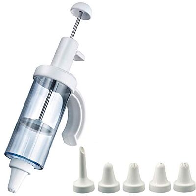 Westmark Stříkačky na Garnier a klíšťata, s 5 tyčemi, objem: 180 ml, plast/nerezová ocel, transparentní/bílá, 31162260 Westmark Stříkačky na Garnier a klíšťata, s 5 tyčemi, objem: 180 ml, plast/nerezová ocel, transparentní/bílá, 31162260