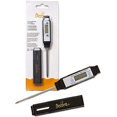 Decora 0141402 DIGITALES Thermometer -50° + 300°, 23 x 9 x 2 cm, schwarz Decora 0141402 DIGITALES Thermometer -50° + 300°, 23 x 9 x 2 cm, schwarz