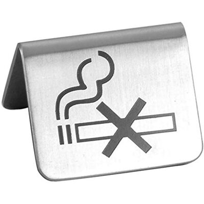 Garcia de Pou No Smoking Tisch Sign, Edelstahl, silber, 5,3 x 5 x 3,5 cm Garcia de Pou No Smoking Tisch Sign, Edelstahl, silber, 5,3 x 5 x 3,5 cm