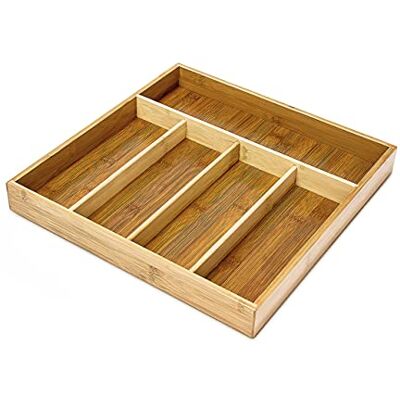 Relaxdays Příborník s 5 přihrádkami v x š x h: cca 4 x 34 x 33,5 cm vložka na příbory z bambusu jako organizér do zásuvky a vložka na příbory velká zásuvka ze dřeva se snadnou údržbou příborů, Relaxdays Příborník s 5 přihrádkami v x š x h: cca 4 x 34 x 33,5 cm vložka na příbory z bambusu jako organizér do zásuvky a vložka na příbory velká zásuvka ze dřeva se snadnou údržbou příborů,