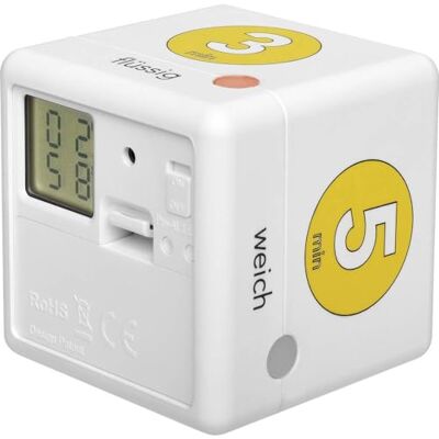 TFA Dostmann Cube digitální časovač na vejce, 38.2041.07, budík na vejce, kuchyňská minutka, žlutá, D 60 x Š 60 x V 60 mm TFA Dostmann Cube digitální časovač na vejce, 38.2041.07, budík na vejce, kuchyňská minutka, žlutá, D 60 x Š 60 x V 60 mm