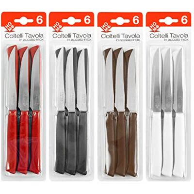 Home Sada steakových nožů x 6 rukojeť 11 cm kuchyňské náčiní, tříděné Home Sada steakových nožů x 6 rukojeť 11 cm kuchyňské náčiní, tříděné