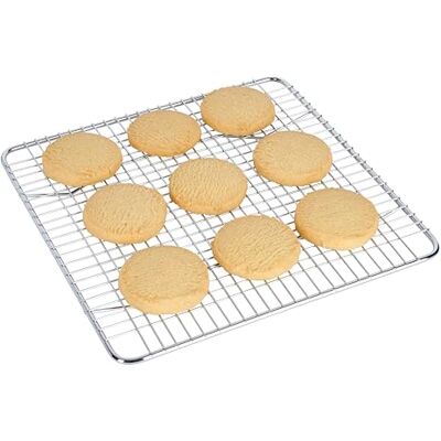 KitchenCraft Kitchen Craft Kuchengitter, 25 x 25 x 1 cm, verchromt, Silber, KCCAKESQ KitchenCraft Kitchen Craft Kuchengitter, 25 x 25 x 1 cm, verchromt, Silber, KCCAKESQ