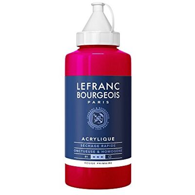 Lefranc Bourgeois Akrylová barva 300417 Fine primární červená, 750ml láhev, krémová akrylová barva na vodní bázi, rychleschnoucí, stálá na světle, voděodolná Lefranc Bourgeois Akrylová barva 300417 Fine primární červená, 750ml láhev, krémová akrylová barva na vodní bázi, rychleschnoucí, stálá na světle, voděodolná