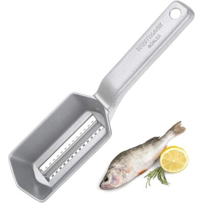 Westmark Šupper na ryby se záchytnou miskou, hliník, speciální povrchová úprava vhodná pro potraviny, nerezová ocel, 21 x 5,9 x 5,3 cm, Scalex, stříbrná, 65002260 Westmark Šupper na ryby se záchytnou miskou, hliník, speciální povrchová úprava vhodná pro potraviny, nerezová ocel, 21 x 5,9 x 5,3 cm, Scalex, stříbrná, 65002260