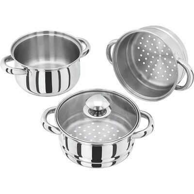 Judge HX01 Multi-Dämpfer, 3-stöckig, 16 cm, Edelstahl, Silber, 18.9 x 21.2 x 20 cm Judge HX01 Multi-Dämpfer, 3-stöckig, 16 cm, Edelstahl, Silber, 18.9 x 21.2 x 20 cm