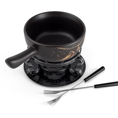 Swissmar F66901 Gruyère Fondue 9dílná sada, keramika/ušlechtilá ocel, 2,65 l, sada na maso, sýr a čokoládu, pro 4 osoby, dárková sada Swissmar F66901 Gruyère Fondue 9dílná sada, keramika/ušlechtilá ocel, 2,65 l, sada na maso, sýr a čokoládu, pro 4 osoby, dárková sada