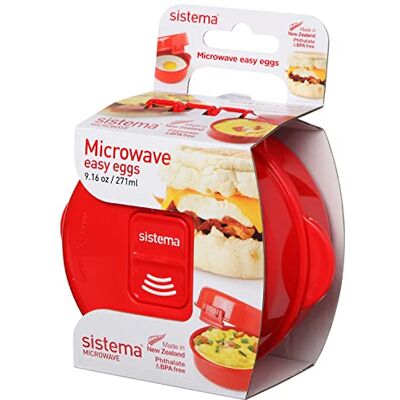 Sistema Microwave Easy Eggs nádoba na potraviny do mikrovlnné trouby 271 ml bez BPA červená Sistema Microwave Easy Eggs nádoba na potraviny do mikrovlnné trouby 271 ml bez BPA červená