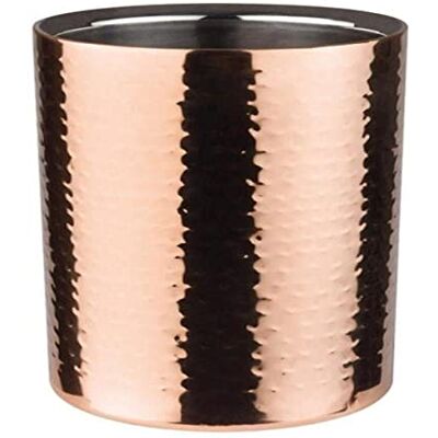APS Chladič lahví z ušlechtilé oceli 36074 "Copper" – chladič lahví na nápoje se vzhledem kladiva pro lahve 0,7 – 1,5 litru – rozměry: 12 × 12 cm, výška: 20 cm, barva: tepaná měď APS Chladič lahví z ušlechtilé oceli 36074 "Copper" – chladič lahví na nápoje se vzhledem kladiva pro lahve 0,7 – 1,5 litru – rozměry: 12 × 12 cm, výška: 20 cm, barva: tepaná měď