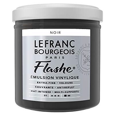 Lefranc Bourgeois 300476 Flashe akrylová barva & vinylová barva, vysoce pigmentovaná, elastická, stálá na světle, odolná proti stárnutí, matná, pro vnitřní i venkovní použití, květináč 125 ml – černý Lefranc Bourgeois 300476 Flashe akrylová barva & vinylová barva, vysoce pigmentovaná, elastická, stálá na světle, odolná proti stárnutí, matná, pro vnitřní i venkovní použití, květináč 125 ml – černý