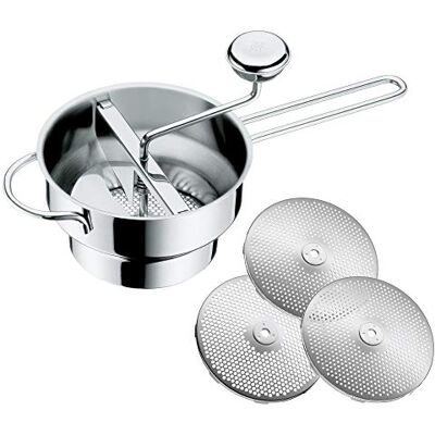 WMF Gourmet mlýnek na cesty se 3 děrovanými kotouči, 19 x 11,5 cm, Lotte Flotite, nerezová ocel Cromargan, leštěná, přístroj na ovoce a zeleninu, rozložitelný WMF Gourmet mlýnek na cesty se 3 děrovanými kotouči, 19 x 11,5 cm, Lotte Flotite, nerezová ocel Cromargan, leštěná, přístroj na ovoce a zeleninu, rozložitelný