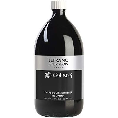 Lefranc Bourgeois Kaligrafie 059077 Nan King a kreslicí podložka, pigmentovaná tuž, vysoká zářivost barev, svítivost pro nejjemnější výkresy, kaligrafie a skicování, láhev 1000 ml černá Lefranc Bourgeois Kaligrafie 059077 Nan King a kreslicí podložka, pigmentovaná tuž, vysoká zářivost barev, svítivost pro nejjemnější výkresy, kaligrafie a skicování, láhev 1000 ml černá