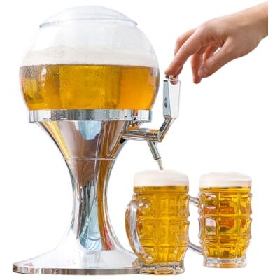 InnovaGoods Pivní čepovací zařízení 3,5 l, nádoba na nápoje, kulovitý čepovací systém s chladičem, pivní čepovací zařízení s uzavřenou a vyjímatelnou vnitřní nádržkou na led, stříbro InnovaGoods Pivní čepovací zařízení 3,5 l, nádoba na nápoje, kulovitý čepovací systém s chladičem, pivní čepovací zařízení s uzavřenou a vyjímatelnou vnitřní nádržkou na led, stříbro