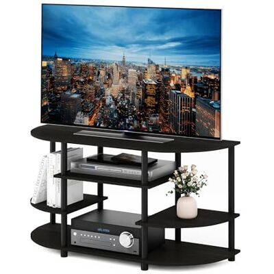 Furinno JAYA Jednoduchý design Rohový TV stojan, espresso Furinno JAYA Jednoduchý design Rohový TV stojan, espresso