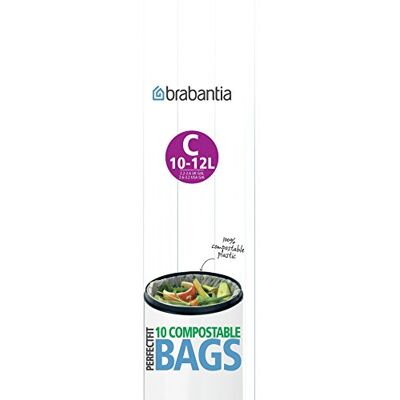 Brabantia Kompostovatelné pytle na odpadky, 10 l / 12 l velikost C, 10 sáčků, zelená Brabantia Kompostovatelné pytle na odpadky, 10 l / 12 l velikost C, 10 sáčků, zelená