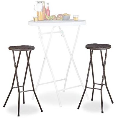 Relaxdays Skládací barová stolička Bastian, sada 2 ks, odolná proti povětrnostním vlivům, výška 80 cm, barová židle, dvojité balení, plast, bar, hnědá, 29 x 32,5 x 80 cm Relaxdays Skládací barová stolička Bastian, sada 2 ks, odolná proti povětrnostním vlivům, výška 80 cm, barová židle, dvojité balení, plast, bar, hnědá, 29 x 32,5 x 80 cm