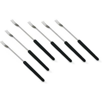 Swissmar F79203 sada vidliček na sýr fondue 6dílná, ušlechtilá ocel, černá, 27 cm, tepelně odolná rukojeť, dárková sada Swissmar F79203 sada vidliček na sýr fondue 6dílná, ušlechtilá ocel, černá, 27 cm, tepelně odolná rukojeť, dárková sada