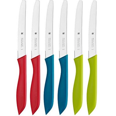 WMF Classic Line sada snídaňových nožů 6dílná, 23 cm, nůž na pečivo se zoubkovaným ostřím, nůž na svačinu, speciální čepel, plastová rukojeť, barevné WMF Classic Line sada snídaňových nožů 6dílná, 23 cm, nůž na pečivo se zoubkovaným ostřím, nůž na svačinu, speciální čepel, plastová rukojeť, barevné
