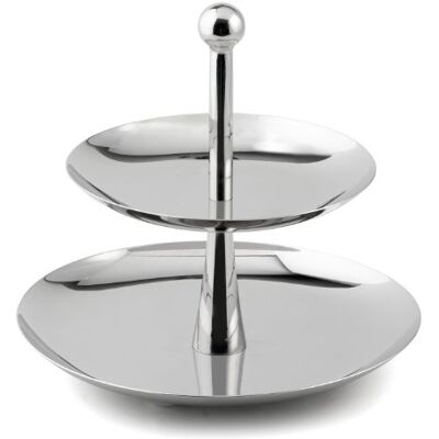 Weis Etagere mit 2 Schalen Edelstahl Silber, Maße: 22cm x 22cm x 23cm, 16032 Weis Etagere mit 2 Schalen Edelstahl Silber, Maße: 22cm x 22cm x 23cm, 16032