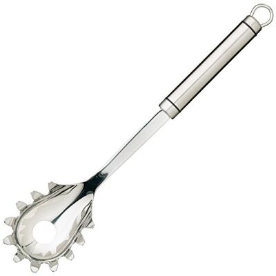 KitchenCraft Profesionální špagetová lžíce, oválná nudlová lžíce z ušlechtilé oceli s rukojetí, stříbrná, 32,2 cm dlouhá, 1 kus KitchenCraft Profesionální špagetová lžíce, oválná nudlová lžíce z ušlechtilé oceli s rukojetí, stříbrná, 32,2 cm dlouhá, 1 kus