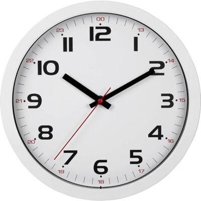 TFA Dostmann Analogové nástěnné hodiny tiché, 60.3050.02, s označením 12/24 hodin, kuchyňské hodiny, vlakové hodiny, 30 cm, moderní, bílé TFA Dostmann Analogové nástěnné hodiny tiché, 60.3050.02, s označením 12/24 hodin, kuchyňské hodiny, vlakové hodiny, 30 cm, moderní, bílé