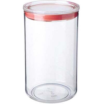 TATAY Dózy na potraviny s víkem 2 l transparentní dóza na potraviny silikonové těsnění stohovatelné plast bez BPA vhodné do myčky 12,5 x 12,5 x 22 cm, červené TATAY Dózy na potraviny s víkem 2 l transparentní dóza na potraviny silikonové těsnění stohovatelné plast bez BPA vhodné do myčky 12,5 x 12,5 x 22 cm, červené