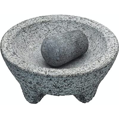 KitchenCraft World of Flavours ""Molcajete" Mexikanisches Mörser und Stößel Set, Granit, 20 cm KitchenCraft World of Flavours ""Molcajete" Mexikanisches Mörser und Stößel Set, Granit, 20 cm