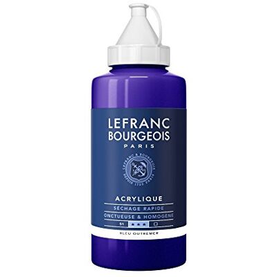 Lefranc Bourgeois Akrylová barva 300459 Fine ultramarínová modrá, 750ml láhev, krémová akrylová barva na vodní bázi, rychleschnoucí, stálá na světle, voděodolná Lefranc Bourgeois Akrylová barva 300459 Fine ultramarínová modrá, 750ml láhev, krémová akrylová barva na vodní bázi, rychleschnoucí, stálá na světle, voděodolná