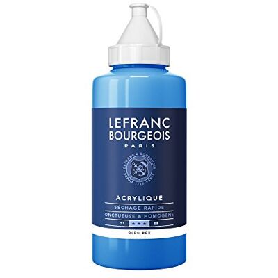 Lefranc Bourgeois 300434 Fine akrylová barva královská modrá, 750ml láhev, krémová akrylová barva na vodní bázi, rychleschnoucí, stálá na světle, voděodolná Lefranc Bourgeois 300434 Fine akrylová barva královská modrá, 750ml láhev, krémová akrylová barva na vodní bázi, rychleschnoucí, stálá na světle, voděodolná