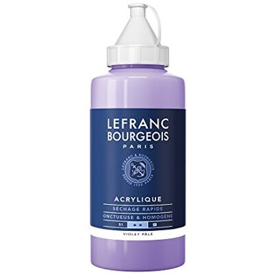Lefranc Bourgeois Akrylová barva 300404 Fine světle fialová, 750ml láhev, krémová akrylová barva na vodní bázi, rychleschnoucí, stálá na světle, voděodolná Lefranc Bourgeois Akrylová barva 300404 Fine světle fialová, 750ml láhev, krémová akrylová barva na vodní bázi, rychleschnoucí, stálá na světle, voděodolná