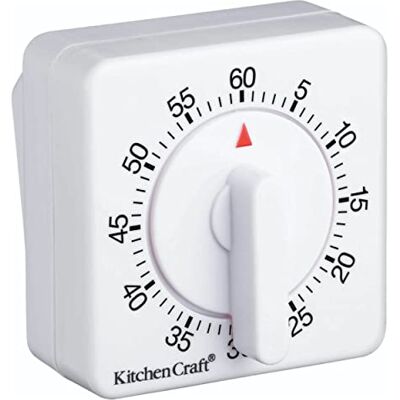KitchenCraft Vytahovací kuchyňský časovač, 60 minut, bílý KitchenCraft Vytahovací kuchyňský časovač, 60 minut, bílý