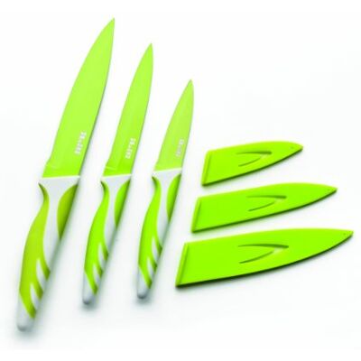 Ibili CUCHILLO DE COCINA Verde 8,5+12,5+15, nerezová ocel, bílá/zelená, 25 x 15 x 9 cm, 6 jednotek Ibili CUCHILLO DE COCINA Verde 8,5+12,5+15, nerezová ocel, bílá/zelená, 25 x 15 x 9 cm, 6 jednotek