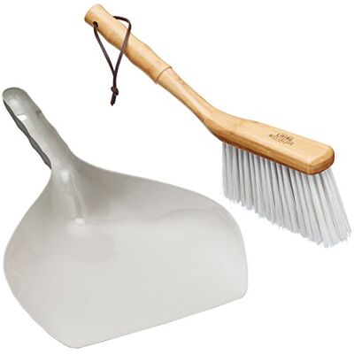 KitchenCraft Lopatka na smetí a kartáč, lopatka na smetí z kovu a dřevěného kartáče, kolekce Living Nostalgia, šedá, 21,5 l x 7,5 W x 35 cm, 1 kus KitchenCraft Lopatka na smetí a kartáč, lopatka na smetí z kovu a dřevěného kartáče, kolekce Living Nostalgia, šedá, 21,5 l x 7,5 W x 35 cm, 1 kus