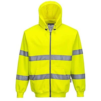 Portwest B305 Výstražný ochranný zip mikina s kapucí, 1 kus Portwest B305 Výstražný ochranný zip mikina s kapucí, 1 kus